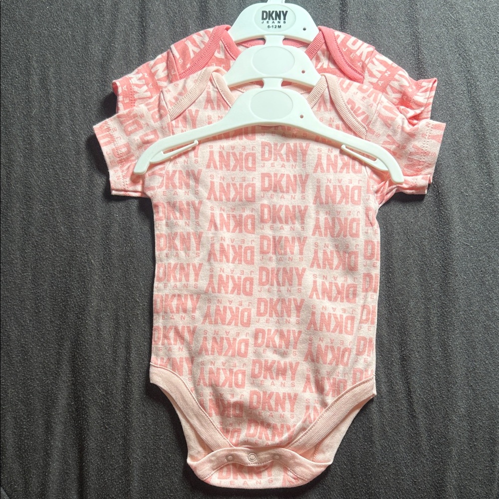 DKNY Light Pink Logo Bodysuit Set